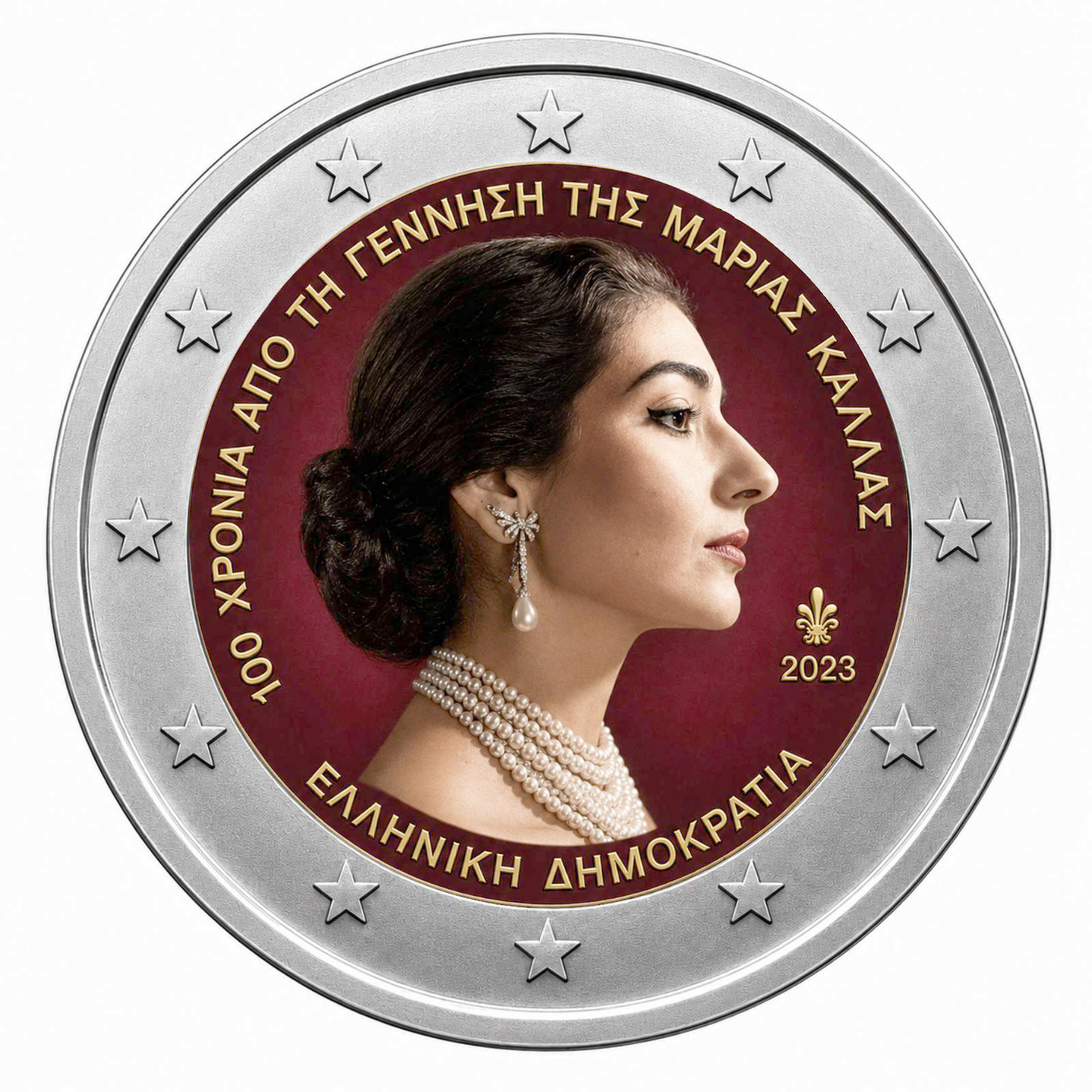 2 Euros Maria Callas (Coloured)
